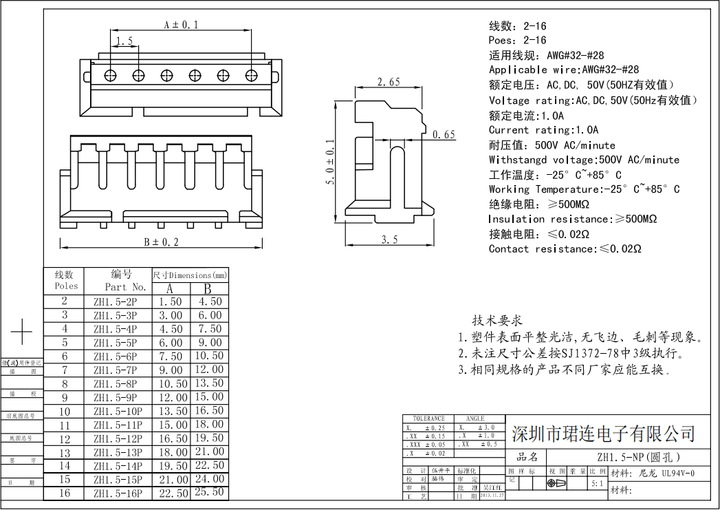 間距1.5-ZH 間距1.5-ZH